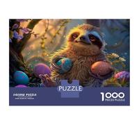 Puzzle 1000 Pièces pour Adolescents Easter Sloth 1 Puzzles pour Adolescents, Casse-tête, Jeu D'assemblage De Motifs, Cadeau d'anniversaire Unique 38x26cm/1000pcs