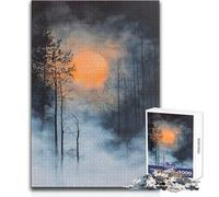 Puzzle 1000 pièces pour Adolescents - Échos dans la Brume - Silhouettes Qui apparaissent - Nature - Idéal pour des soirées détente - Ajustement Parfait - Découpe précise - Dimensions:50x75cm