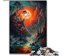 Puzzle 1000 pièces pour Adolescents, éclipse Lunaire brumeuse, idéal comme Cadeau éducatif pour Toute la Famille (Taille 26x38cm)