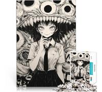 Puzzle 1000 pièces pour Adolescents Écolière et Monstre Jeux éducatifs Décoration d'intérieur Cadeau Amusant 52x38cm