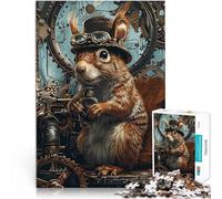 Puzzle 1000 pièces pour Adolescents Écureuil Animal Steampunk Jouets de Divertissement Familial Une œuvre d'art 52x38cm