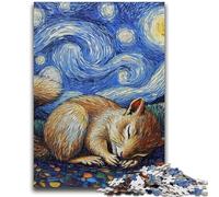 Puzzle 1000 pièces pour Adolescents, écureuil, Ciel Nocturne, activités familiales Amusantes à la Maison, Cadeau d'anniversaire, Cadeau de Voyage, pour Les Enfants de 14 Ans et Plus, 26x38cm