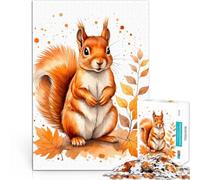Puzzle 1000 pièces pour Adolescents Écureuil Mignon Aquarelle Séjour Anti-Stress pour Tuer Le Temps Cadeau Amusant 52x38cm