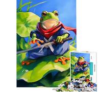 Puzzle 1000 pièces pour Adolescents Eden Garden Samurai Frog Puzzle 1000 pièces décoration intérieure Jouet éducatif Jeu au Design élégant (75x50cm)