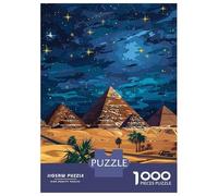 Puzzle 1000 Pièces pour Adolescents Egyptian Pyramids at Night Puzzles pour Adultes pour S'amuser en Famille Stimule Le Cerveau Jeu Au Design Élégant 38x26cm/1000pcs