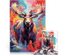 Puzzle 1000 pièces pour Adolescents Élan en Explosion de Couleurs - Instincts vifs Jeux de détente Cadeau Amusant 75x50cm