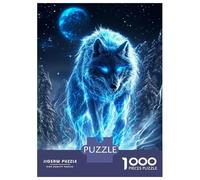 Puzzle 1000 Pièces pour Adolescents Electric Wolf in Snowy Landscape Puzzles pour Adolescents, Casse-tête, Jeu D'assemblage De Motifs, Cadeau d'anniversaire Unique 52x38cm/1000pcs