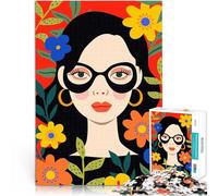 Puzzle 1000 pièces pour Adolescents Élégance Florale Un Portrait Audacieux et Vibrant du Charme féminin Moderne Impossible décoration Murale 52x38cm