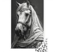 Puzzle 1000 Pièces pour Adolescents Elegant Horse Portrait Art Print Les Puzzles pour Adolescents Améliorent La Mémoire - Cadeau d'anniversaire, De Noël 52x38cm/1000pcs