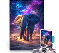 Puzzle 1000 pièces pour Adolescents Éléphant Cosmique dans Un Paysage Spatial Jeu de Quiz Jouets de décoration pour la Maison 75x50cm