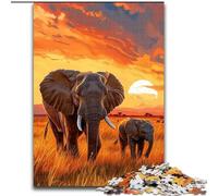 Puzzle 1000 pièces pour Adolescents, éléphant d'Afrique, Jeux éducatifs, décoration d'intérieur, idéal pour la décoration de Bureau, 50x75cm