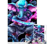 Puzzle 1000 pièces pour Adolescents Éléphant Guerrier Cyberpunk Décoration intérieure Jouet œuvre d'art Cadeau Jeu Amusant pour développer sa motricité Fine et Son Cerveau Dimensions 38x52cm