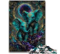 Puzzle 1000 pièces pour Adolescents Éléphant Magique pour 14 Ans et Plus Jeu de défi Unique Jeux en Famille Cadeaux d'anniversaire de Noël 50x75cm