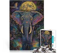 Puzzle 1000 pièces pour Adolescents Éléphant majestueux~ Jouets de Jeu pour Cadeau Familial Liste de souhaits avec Le Père Noël 50x70cm