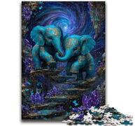 Puzzle 1000 pièces pour Adolescents Éléphant mystérieux, Jeu Stimulant et éducatif en Famille pour Anniversaire et Noël 50x75cm