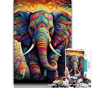 Puzzle 1000 pièces pour Adolescents, éléphant psychédélique, défi d'intelligence cérébrale, Jouets addictifs, Cadeau d'anniversaire, décoration Murale (75x50cm)