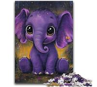 Puzzle 1000 pièces pour Adolescents Éléphant Violet Difficile à réaliser, mais Amusant et Humoristique Cadeau d'anniversaire, Cadeaux, décoration Murale 50x75cm