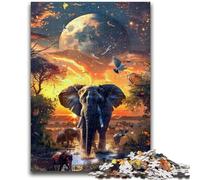 Puzzle 1000 pièces pour Adolescents, éléphants d'Afrique, 1000 pièces pour Adultes, activité Amusante pour la Maison, Jouets pour Les Jours de Pluie, Cadeaux d'anniversaire (50x75cm)