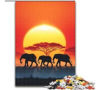 Puzzle 1000 pièces pour Adolescents, éléphants d'Afrique, Jeu Familial Anti-Stress, défi Difficile, renforce l'amour Entre Couples (Taille 50x75cm)