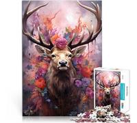 Puzzle 1000 pièces pour Adolescents Elk la beauté Royale Jeu Familial Anti-Stress Défi Difficile décoration Murale 52x38cm