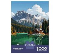 Puzzle 1000 Pièces pour Adolescents Emerald Lake Canada Landscape Art Casse-têtes pour Adolescents Analyse Et Logique Entraînez Votre Cerveau Et Votre Dextérité Jeu De Défi Unique 70x50cm/1000pcs