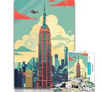 Puzzle 1000 pièces pour Adolescents, Empire State Building Skyline, 1000 pièces pour Adultes, Jouets éducatifs, Jeux Anti-Stress, Collection d'artistes, Beaux-Arts 75x50cm