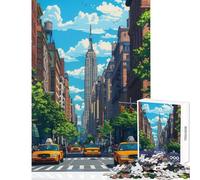 Puzzle 1000 pièces pour Adolescents Empire State New York Jeu Impossible Convient aux Couples Décoration Murale Stimule Le Cerveau (38x52cm)