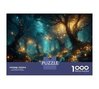 Puzzle 1000 Pièces pour Adolescents Enchanted Forest Glowing Lights Puzzles pour Adultes - Améliore La Mémoire - Défi Éducatif - Cadeau d'anniversaire Unique 52x38cm/1000pcs