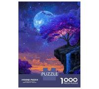 Puzzle 1000 Pièces pour Adolescents Enchanted Night Landscape with Waterfall Puzzles pour Adultes : Améliorent La Mémoire - Difficile Et Stimulant - Cadeaux De Noël Et d'anniversaire 38x26cm/1000pcs