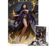 Puzzle 1000 pièces pour Adolescents Enchanteresse lançant Un Sort avec Un Cercle Magique Décoration Murale Cadeau de Noël Secret Jeu éducatif pour stimuler Le Cerveau Dimensions 38x26cm