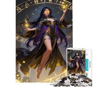 Puzzle 1000 pièces pour Adolescents Enchanteresse lançant Un Sort avec Un Cercle Magique Puzzle 1000 pièces Décoration intérieure Jouet à Assembler Idéal comme Cadeau pour Toute la Famille (38x52cm)