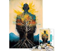 Puzzle 1000 pièces pour Adolescents Enraciné comme Un Arbre Jeu Zen Relaxant Jouet addictif pour cultiver la Patience idée Cadeau Apprentissage éducatif (38x26cm)