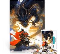 Puzzle 1000 pièces pour Adolescents Épéiste Contre Dragon Jouet éducatif intellectuel décompressant Idées Cadeaux 38x26cm