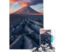 Puzzle 1000 pièces pour Adolescents Éruption volcanique avec éclairs Jeu addictif pour développer la Patience Jeu Pratique Anti-Stress Cadeau d'anniversaire (Dimensions 50x75cm)