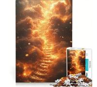 Puzzle 1000 pièces pour Adolescents Escalier vers Le Paradis dans des Nuages de feu Jeu Impossible défi Difficile Cadeau pour Les Amis et la Famille 50x75cm