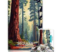 Puzzle 1000 pièces pour Adolescents et Adultes Affiche du Parc National de Sequoia Design Unique et Dynamique Expérience de Puzzle relaxante et stimulante (38x26cm)