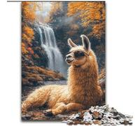 Puzzle 1000 pièces pour Adolescents et Adultes Alpaga d'automne, décoration Murale Artistique et idée Cadeau d'anniversaire pour Amis, Bureau à Domicile 50x75cm