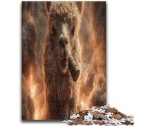 Puzzle 1000 pièces pour Adolescents et Adultes Alpaga Fumeur pour Les 14 Ans et Plus Cadeaux intéressants pour la réduction du Stress pour Les Amis et la Famille 26x38cm