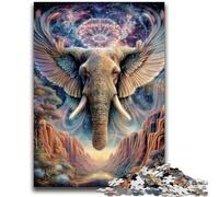 Puzzle 1000 pièces pour Adolescents et Adultes, Animaux, éléphants psychédéliques, Jeux Amusants en Famille, Cadeaux pour Amis et Famille, à partir de 14 Ans, 50x75cm