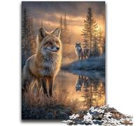 Puzzle 1000 pièces pour Adolescents et Adultes, Animaux, Renards, Jouets éducatifs, Anti-Stress, décoration d'intérieur Unique et Cadeaux 50x75cm