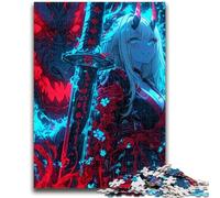 Puzzle 1000 pièces pour Adolescents et Adultes Anime Girl Dragon pour Les 14 Ans et Plus Cadeaux intéressants pour la réduction du Stress pour Les Amis et la Famille 26x38cm
