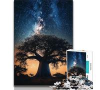 Puzzle 1000 pièces pour Adolescents et Adultes Arbre sous Le Ciel étoilé Puzzles Adultes, Parfait pour Les soirées de Jeux, Jouet coloré pour la Maison Cadeau (Taille 38x26cm)