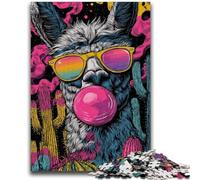 Puzzle 1000 pièces pour Adolescents et Adultes Art Alpaga Soulagement du Stress Défi Difficile Idéal comme Cadeau pour Toute la Famille 26x38cm