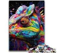 Puzzle 1000 pièces pour Adolescents et Adultes Art Chameleon 1000 pièces pour Adultes, Anti-Stress Staycation Kill Time Interaction Parent-Enfant (26x38cm)