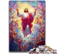 Puzzle 1000 pièces pour Adolescents et Adultes Art de Jésus Puzzle 1000 pièces Jeu Familial Anti-Stress Défi Difficile Convient aux Couples (50x75cm)