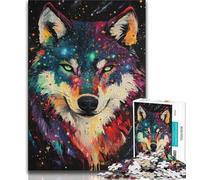 Puzzle 1000 pièces pour Adolescents et Adultes, Art du Loup, Jeu éducatif Familial, décoration Murale, Cadeaux d'anniversaire et de Noël Uniques, 50x75cm