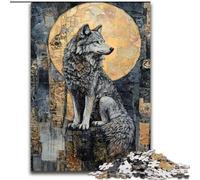Puzzle 1000 pièces pour Adolescents et Adultes, Art du Loup, Jeu Familial Anti-Stress, défi Difficile, renforce l'amour Entre Couples, 38x26cm