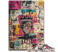 Puzzle 1000 pièces pour Adolescents et Adultes Art Moderne par Basquiat Soulagement du Stress Staycation Kill Time Wishlist avec Père Noël 50x75cm
