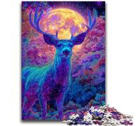 Puzzle 1000 pièces pour Adolescents et Adultes, Art psychédélique et visionnaire du cerf, 1000 pièces pour Adultes, idéal comme Cadeau pour Toute la Famille à partir de 14 Ans (50x75cm)