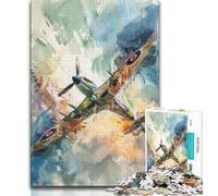 Puzzle 1000 pièces pour Adolescents et Adultes Avion Spitfire, Jeu éducatif Familial, décoration Murale, Cadeaux d'anniversaire et de Noël Uniques (75x50cm)